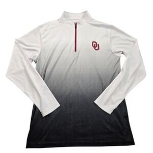 Oklahoma Sooners Shirt Mens Medium Gray NCAA Football Colosseum 1/4 Zip